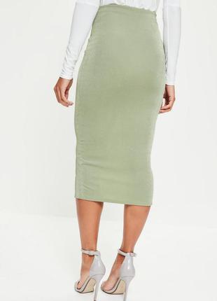Новая стрейчевая юбка карандаш оливковый цвет бренд missguided3 фото