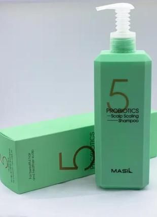 Шампунь для глибокого очищення шкіри голови masil 5 probiotics scalp scaling shampoo, 500 мл