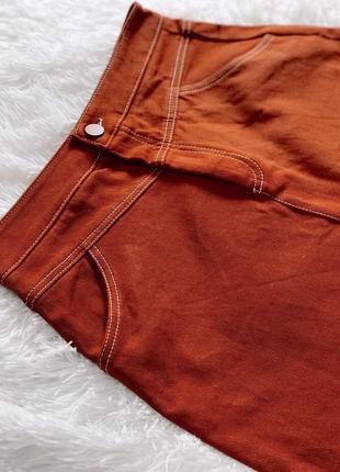 Стильная юбка кирпичного цвета zara3 фото