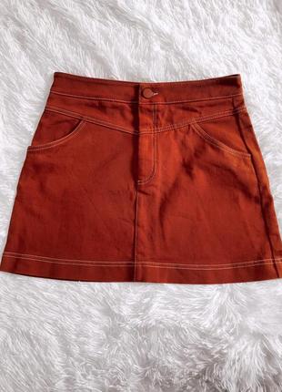 Стильная юбка кирпичного цвета zara5 фото