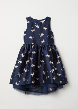 Нарядное пышное платье принт единорог бренда h&amp;m парк92 2-3 eur 92-98