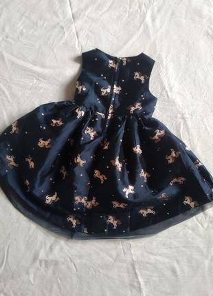 Нарядное пышное платье принт единорог бренда h&amp;m парк92 2-3 eur 92-98