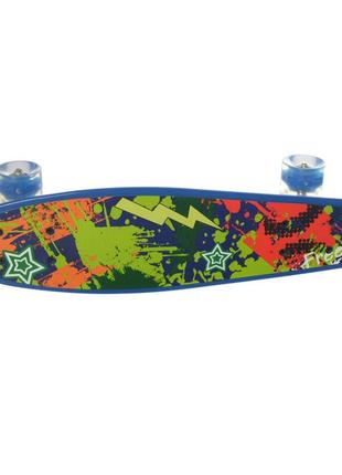 Детский скейт пенни борд ms 0749-1 с светящимися колесами (синий)