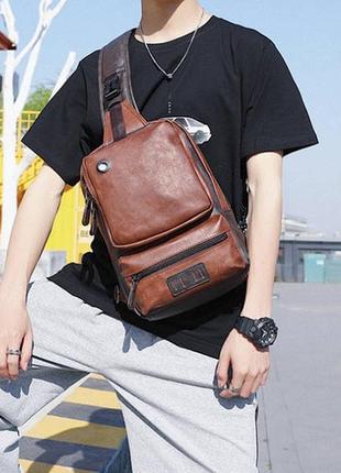 Модная мужская сумка на плечо6 фото