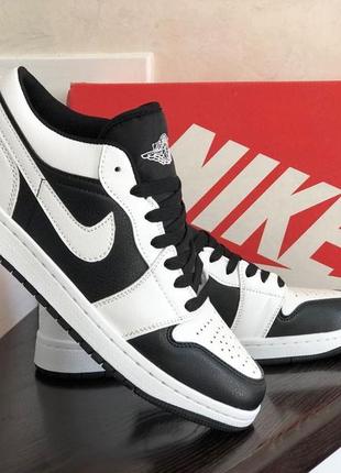 Р.44 кросівки nike air jordan 1 low (біло/чорні) ks 11090 2