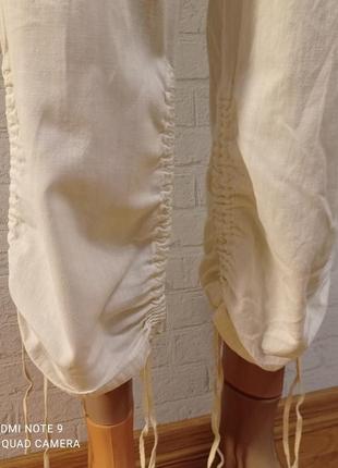 Лёгкие белые летние брюки  хлопок+лен2 фото