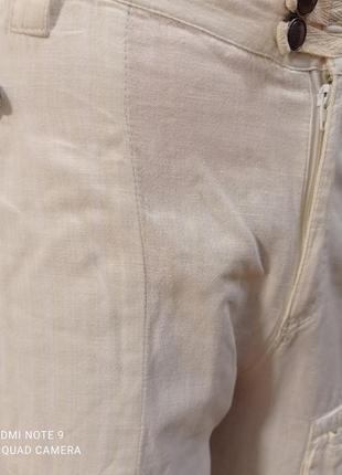 Лёгкие белые летние брюки  хлопок+лен3 фото
