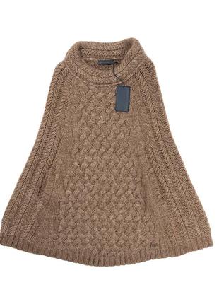 Trussardi turtleneck knit poncho жіночий світер вязане пончо шерсть альпака