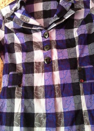 Блуза рубашка сорочка в клеточку в клітину  размер s/m