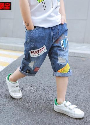 Стильные джинсовые бриджи,