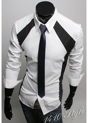 Модная рубашка мужская с длинным рукавом