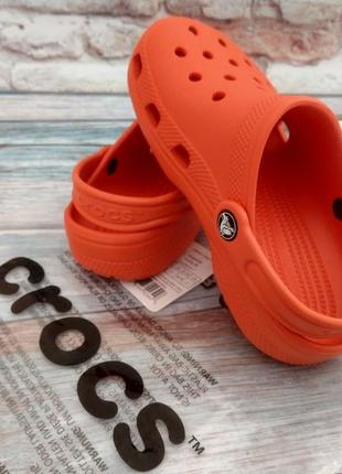Сабо crocs classic clog c11, c12,  tangerine кроксы  мандарин оранж2 фото