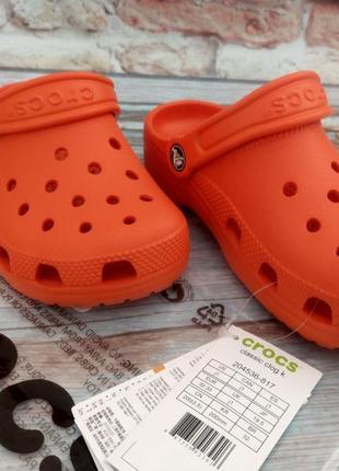 Сабо crocs classic clog c11, c12,  tangerine кроксы  мандарин оранж3 фото