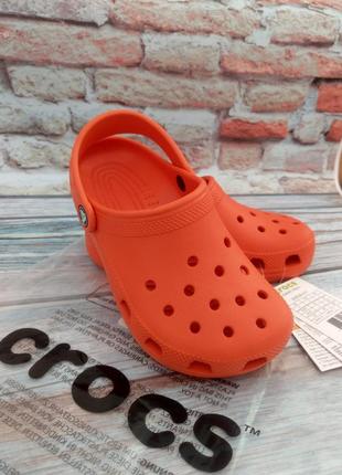 Сабо crocs classic clog c11, c12,  tangerine кроксы  мандарин оранж1 фото