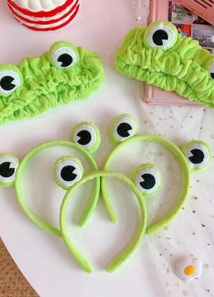 Комплект пов'язка і обруч жабеня пепе (жабка, жаба, жаба, зелена)