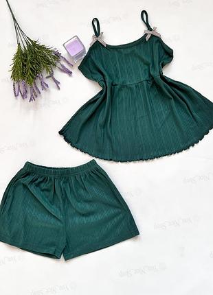 Пижама женская котон, шорты и майка