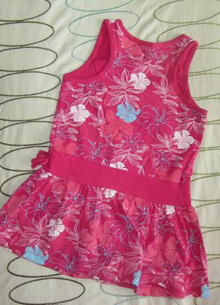 Туника , платье с цветочным принтом 3-4 года