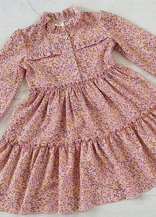 Сукня софт святкова в квіточки підліткова ошатне плаття плаття для дівчинки підліткове в квіточку з воланами на гудзиках