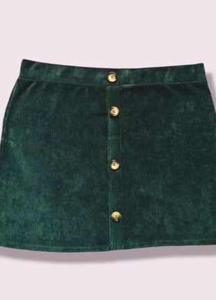 🌿 зелёная вельветовая юбка батал george