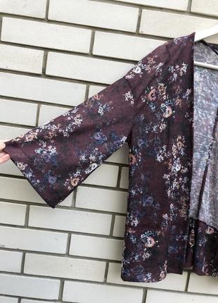 Легкий,цветочный (трикотажный) кардиган кимоно bershka5 фото