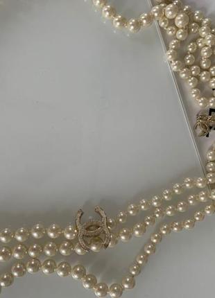 Брендові стильні намисто з перлів дизайн з логотипом5 фото
