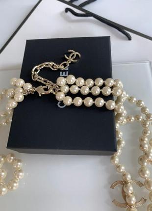 Брендові стильні намисто з перлів дизайн з логотипом9 фото