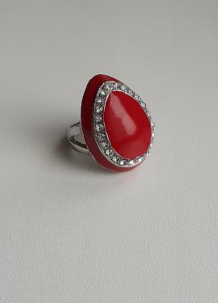 Кольцо,перстень с эмалью и кристаллами2 фото