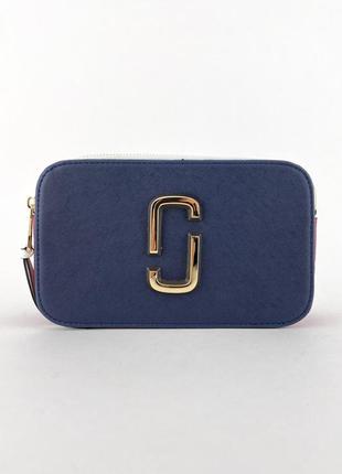 Marc jacobs the snapshot blue white новинка синяя трендовая сумка марк джейкобс синя жіноча сумочка бренд3 фото