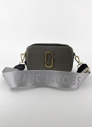 Marc jacobs the snapshot grey gold женская стильная серая сумочка марк джейкобс новинка сіра жіноча сумка тренд