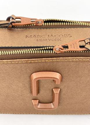 Marc jacobs the snapshot bronze новинка бронзовая коричневая сумочка марк джейкобс жіноча стильна тренд сумка коричнева бронза7 фото