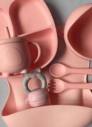 Набір силіконових посуду для малюків2 фото