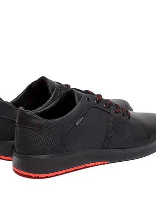 Мужские кожаные кеды ortega aircross black and red8 фото