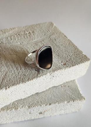Срібний перстень з оніксом3 фото