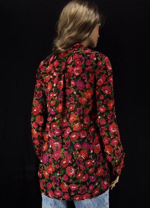 Красивая шифоновая блузка "long tall sally" с цветочным принтом. размер uk10/eur38.3 фото