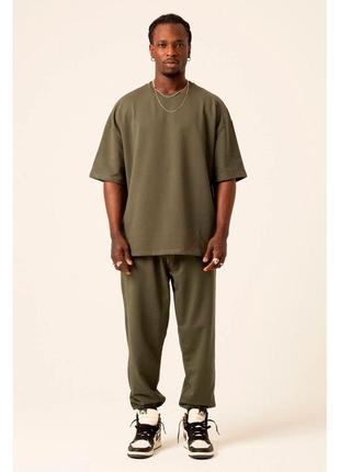 Костюм чоловічий футболка штани хакі туреччина / комплект чоловічий тишка штани хакі турречина