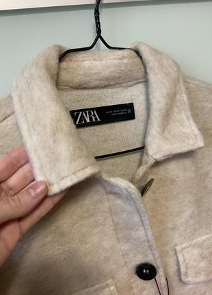 Новая рубашка zara из смесовой шерсти7 фото