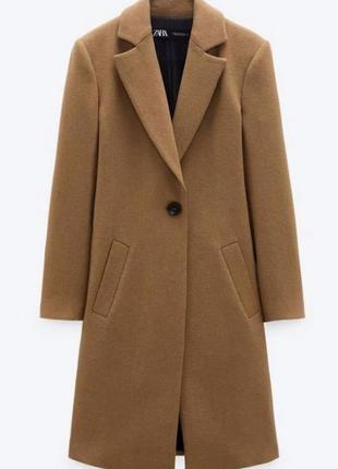 Новое идеальное пальто zara фирменное шерсть миди шерстяное кашемировое удлиненное верхняя одежда женская h&m базовое тренч