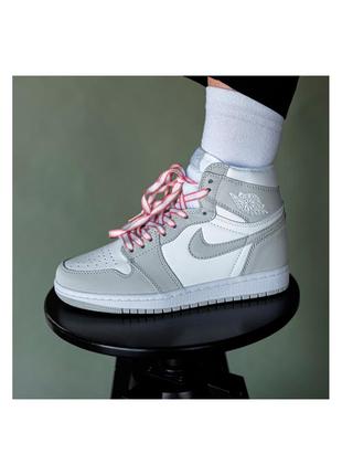 Кросівки чоловічі nike air jordan 1 seafoam сірі / кросівки чоловічі найк аїр джордан сірі кроси