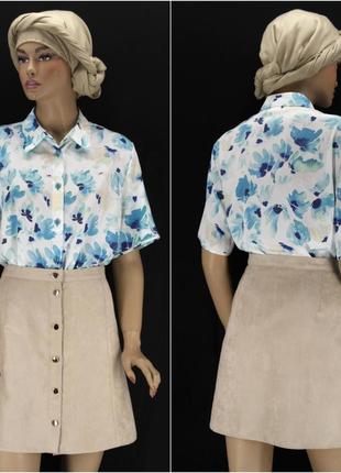 Красивейшая нежная блузка az modell с цветочным принтом. размер eur 46.6 фото