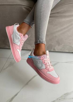 Nike air white low pink новинка рожеві жіночі кросівки найк демісезон весна літо осінь розовые нежные крутые кроссовки бренд