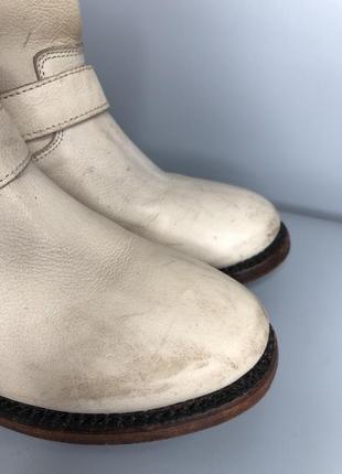 Ash кожаные байкерские ботинки белые молочные натуральная кожа боты ковбойские all saints rundholz o6 фото