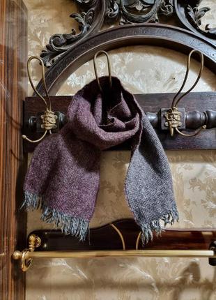 Классический шерстяной шарф двухсторонний вовна вовняний wool1 фото