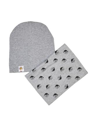Комплект (шапка, шарф-снуд) дітям сірий1 фото