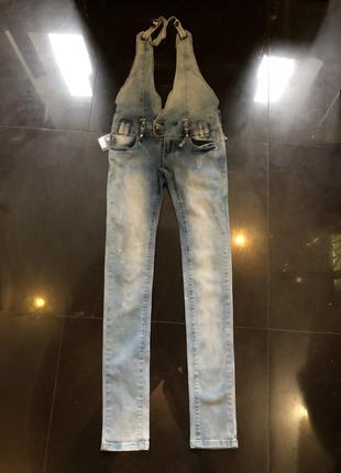 Стильный джинсовый комбинизон1 фото