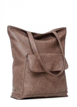 Жіноча сумка коричневий нубук3 фото