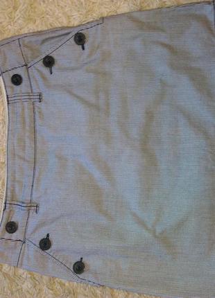 Юбка в мелкий черно-белый рубчик-полоску