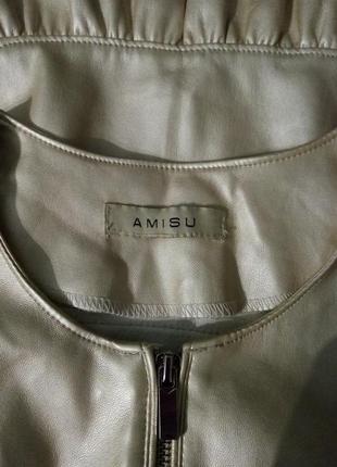 Красивая куртка мягусенькая эко кожа amisu4 фото