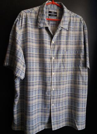 Шелк мужская рубашка с коротким рукавом бренда marks&spencer p.xl2 фото