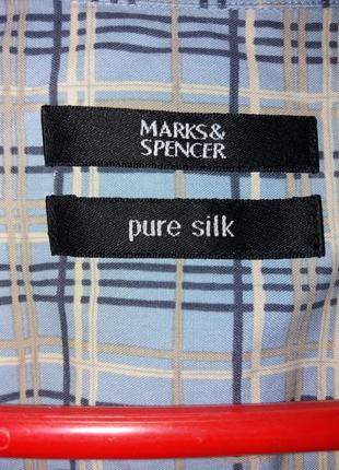 Шелк мужская рубашка с коротким рукавом бренда marks&spencer p.xl3 фото