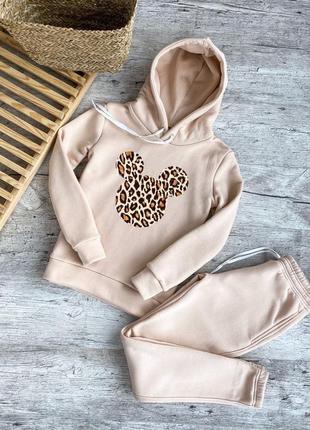 💙💛 костюм спортивний,з малюнком, беж.